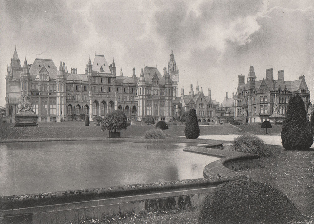 CHESHIRE. Eaton Hall (Waterhouse Hall) 1900 old antique vintage print picture